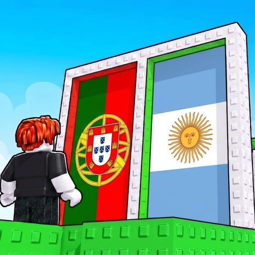 Flags for Soccer Cards Roblox game thumbnail showing flag quiz gameplay